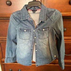 Tommy Hilfiger girls blue Jean shirt size S